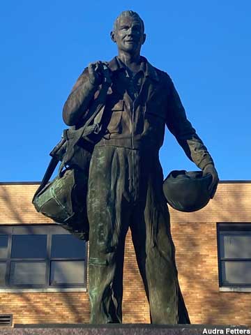 Statue of Chuck Yeager.