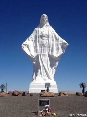 Virgin Mary statue.