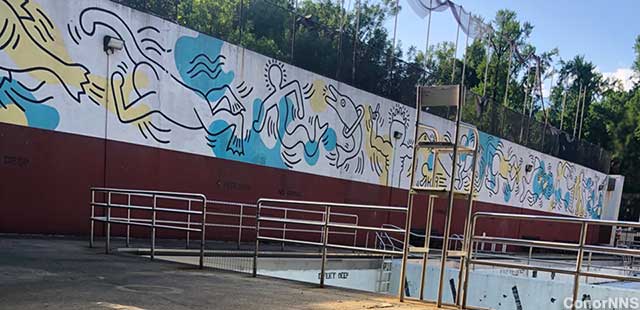 Keith Haring pool mural.