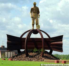 Iron Miner Statue.