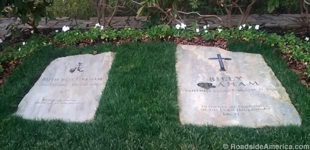Ruth and Billy Graham graves. Ruth was buried only 12 days after the attraction opened in 2007.