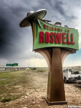 Roswell sign.