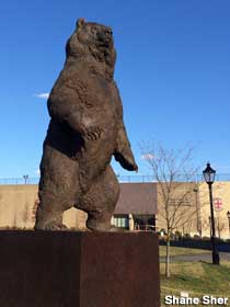 Kodiak bear statue.