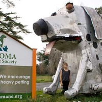 Demented But Lovable Dog Statue