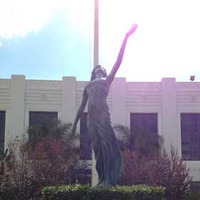 Statue of Teenage Myrna Loy, At Her High School