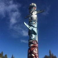 Totem Pole in Grocery Store Parking Lot