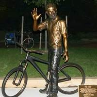 Bronze Bicycle Trash Collector