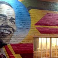 Mural with Barack and Michelle Obama