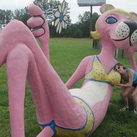 Large Pink Panther Sculptures