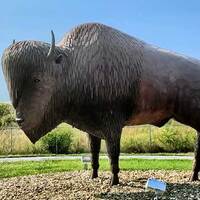 Metal Buffalo Statue