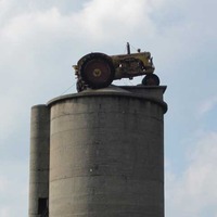 Tractor on a Silo