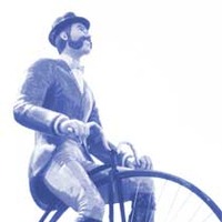 30-Foot-Tall Old Fashioned Bicyclist