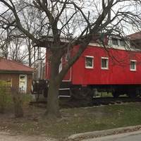 Caboose on a Lawn