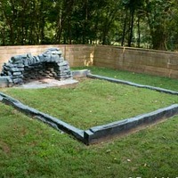 Bronzed Foundation of Lincoln's Cabin