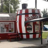 Barrel-Shaped Ice Cream Stand