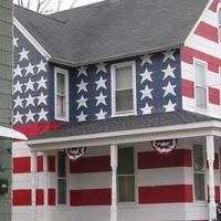 American Flag and Black House