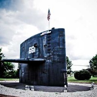 USS Lapon - Sub Surfacing out of Grass