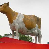 Mexican Restaurant With Cow on Roof