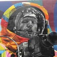 Psychedelic Mural: Neil Armstrong and E.T.