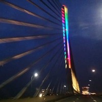 Bridge Lit with LED Rainbow