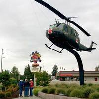 Vietnam Era Statue and Helicopter