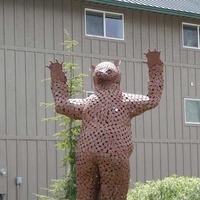 Fearsome Bear Made of Metal Disks