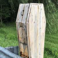 Pine Box Coffin Mailbox
