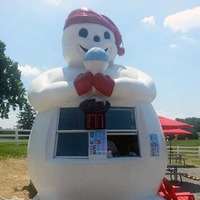 Snowman-Shaped Ice Cream Stand