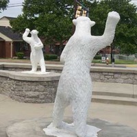 Human-Play Polar Bear Statues