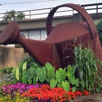 Giant Watering Can and Flower Pots