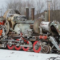 Steampunk Locomotive Built of Junk