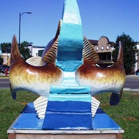Walleye Statue with Two Tails