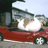 Giant Egg Crushes Car