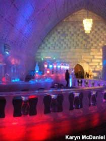 The Ice Museum's walls and bar are made of ice.