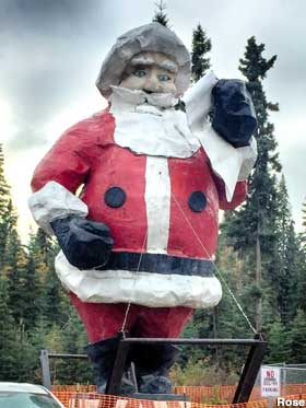 Santa Claus statue.