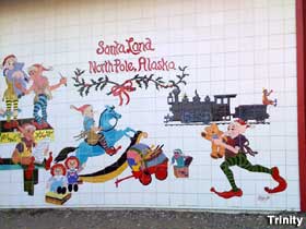 Santa Land wall mural.