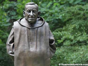 Bronze statue of a Catholic friar, Brother Joseph.