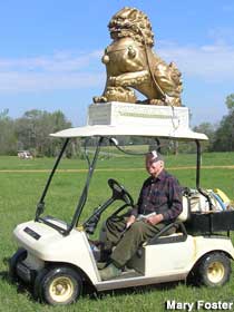 Jim Bird and his golf cart.