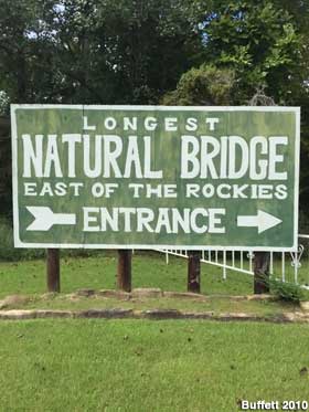 Natural Bridge sign.