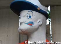 Popeye statue.