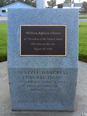 Funeral Home/Clinton Birthplace monument.