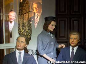 Bill and Hillary look in on RFK, Jackie, and JFK.