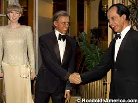 Prince Charles meets Richard Nixon. Lady Di beams in from future, now past.