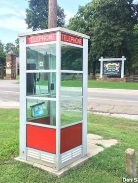 Public phone booth.