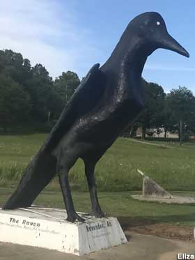 Raven statue.