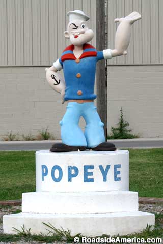 Popeye statue.