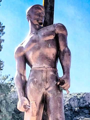 Miner statue.