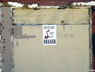Beware of snakes.