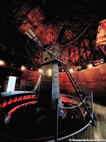 Lowell's 24-inch telescope. Automobile tires rotate the dome.