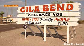 Gila Bend welcome sign.
